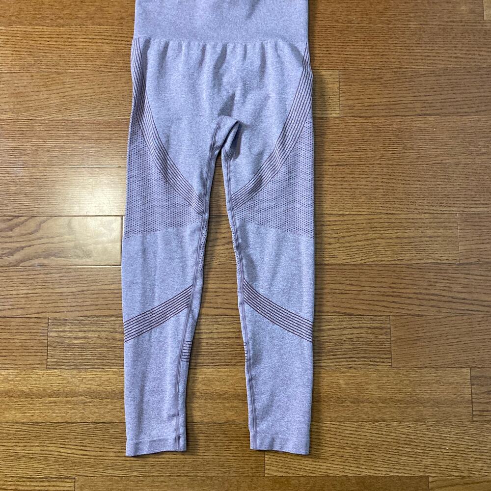 L Legging Pink Purple Gym scrunch stretchy athletic pants striped polka dot
